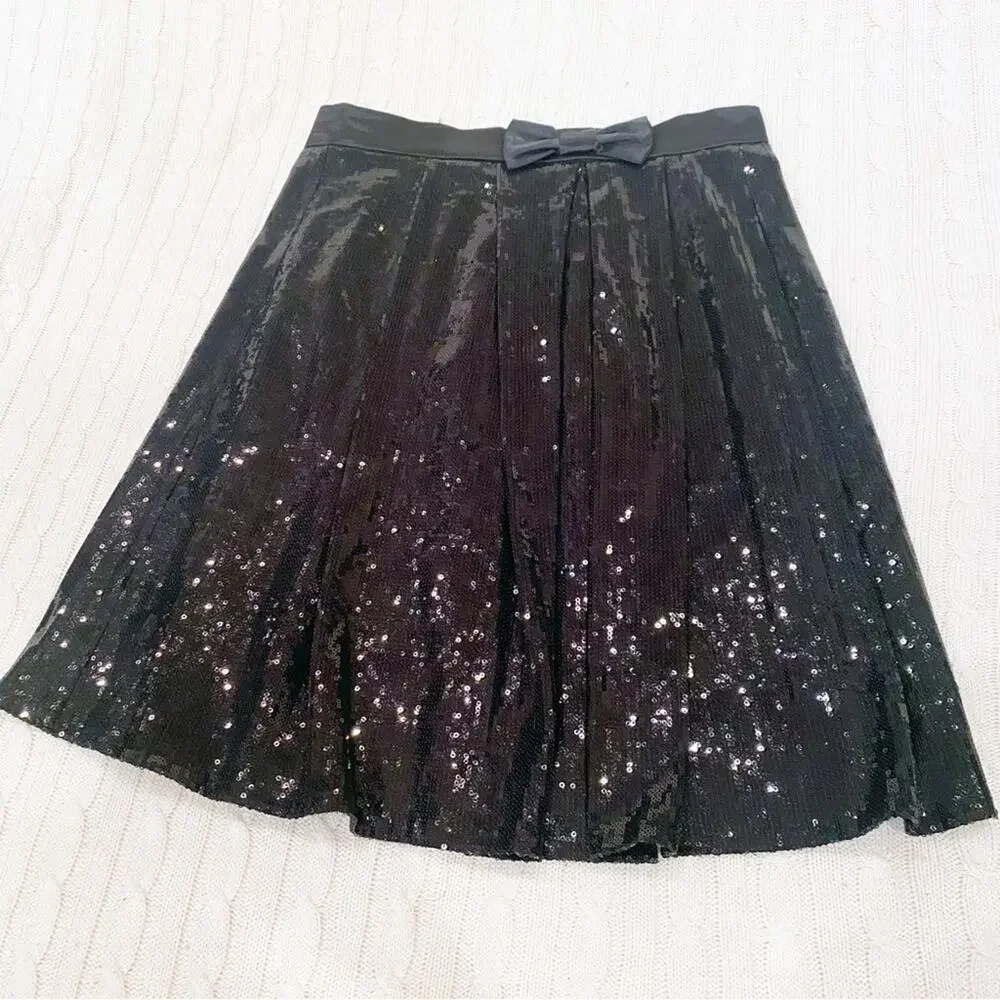 ELFE Black Sequin Sparkly Full Party skirt sz EU 40 NEW with tags